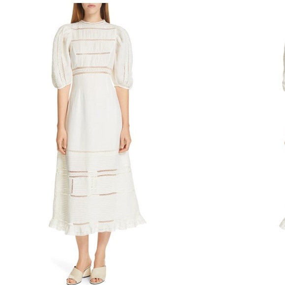 🦋 SEA NY poppy pintuck midi dress 6 - Picture 4 of 8